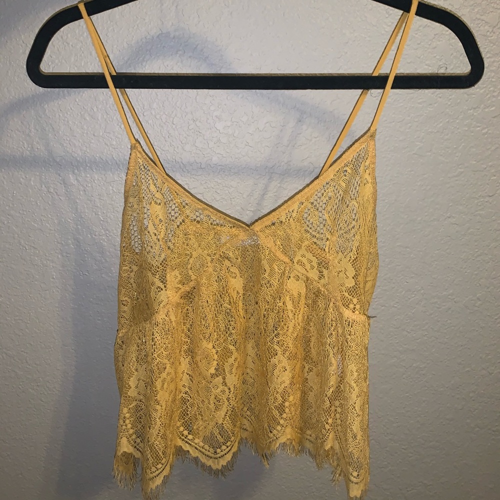 Zara yellow lace top